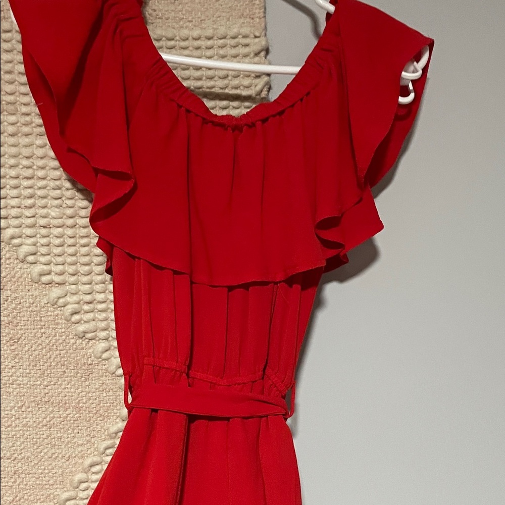 Forever 21 Red Ruffle Mini Romper - Picture 5 of 5